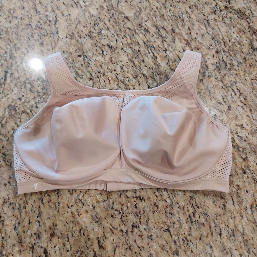 Glamorise SPORT 40H Sports Bra Beige Underwire High Impact Back Closure 9066